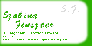 szabina finszter business card